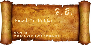 Huszár Betta névjegykártya